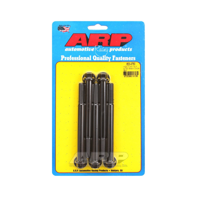 Set de șuruburi și piulițe universale ARP 7/16-14 – Șuruburi hexagonale cu finisaj negru oxidat, x5 - ARP-653-4750 - 653-4750 - 3666618194943